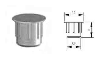 Accessori di chiusura Tappo grigio in plastica Ø8