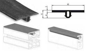 Profilo appoggiapiedi in gomma per profili 18X32-32X32-45X45 CAVA 8 