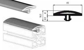 Accessori di chiusura Profilo appoggiapiedi bombato in gomma 