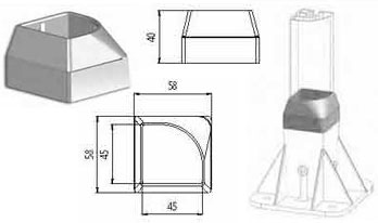 Tappo per piantone 45X45 tondo CAVA