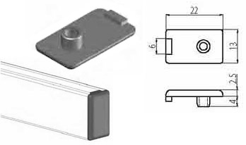 Accessori di chiusura Tappo nero per profilo 13X22