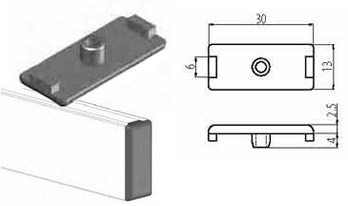 Accessori di chiusura Tappo nero per profilo 13X30