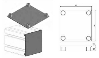 Accessori di chiusura Tappo nero per profilo 80x80