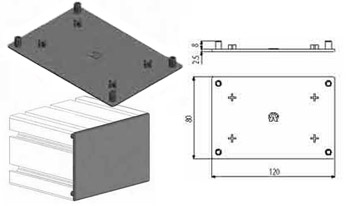 Accessori di chiusura Tappo nero per profilo 80x120