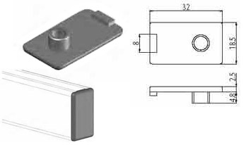 Accessori di chiusura Tappo nero per profilo 18x32