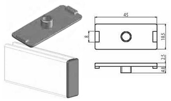 Accessori di chiusura Tappo nero per profilo 18x45