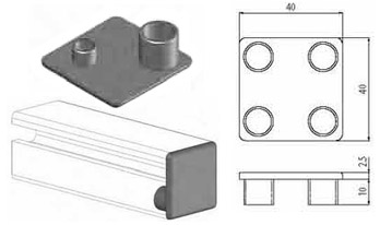 Accessori di chiusura Tappo nero per profilo 32x32