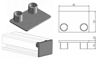 Accessori di chiusura Tappo nero per profilo 32x45