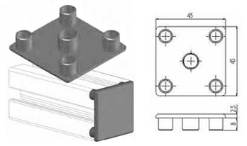 Accessori di chiusura Tappo nero per profilo 45x45