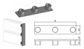 Accessori di chiusura Tappo nero per profilo 18x90