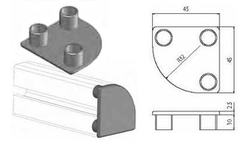 Accessori di chiusura Tappo nero per profilo 45x45 tondo