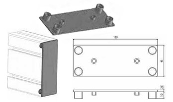 Accessori di chiusura Tappo nero per profilo 45x120