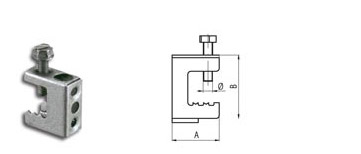 Morsetto ancoraggio su travi