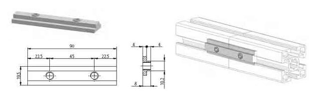 Giunto lineare 90mm