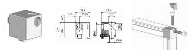 Giunto quadro a 2 vie