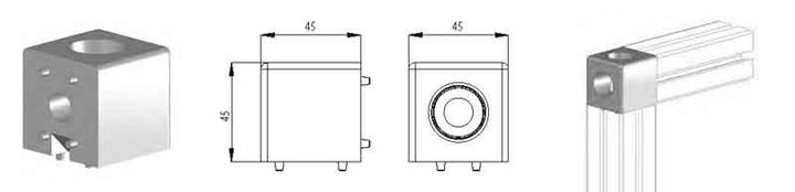 Giunto quadro a 2 vie